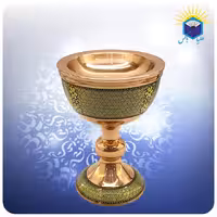 سنگاب مس و خاتم کاری شالدار 24 سانت