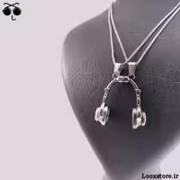 گردنبند ست مگنتی طرح هدفون دو رنگ