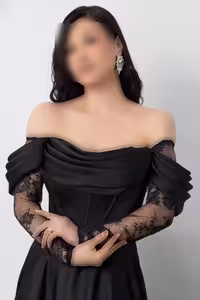 پیراهن اطلسی با جزئیات توری یقه قلبی ECR5561 - 11392