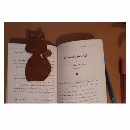 بوک مارک گربه چرم طبیعی