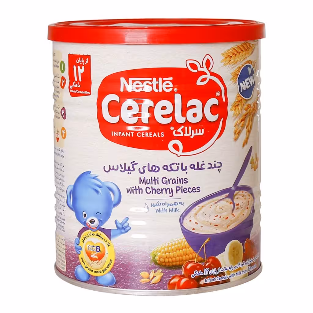 سرلاک چند غله با تکه های گیلاس نستله از 12 ماهگی به بعد (400 گرم)