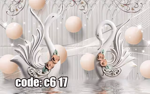 پوستر دیواری سه بعدی طرح قو