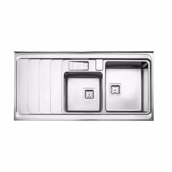 سینک دو لگنه باکسی 856 روکار استیل البرز