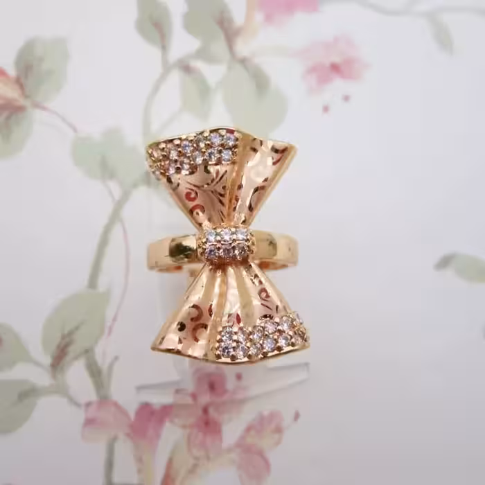 انگشتررنگ ثابت طرح طلاعیار18کیفیت عالی قری سایزکد37