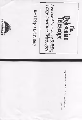 خرید و دانلود نسخه کامل کتاب The Dobsonian Telescope: A Practical Manual for Building Large Aperture Telescopes