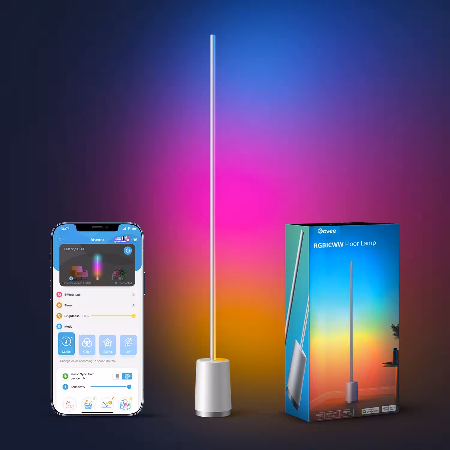 چراغ هوشمند گووی Govee RGBIC Floor Lamp Lyra