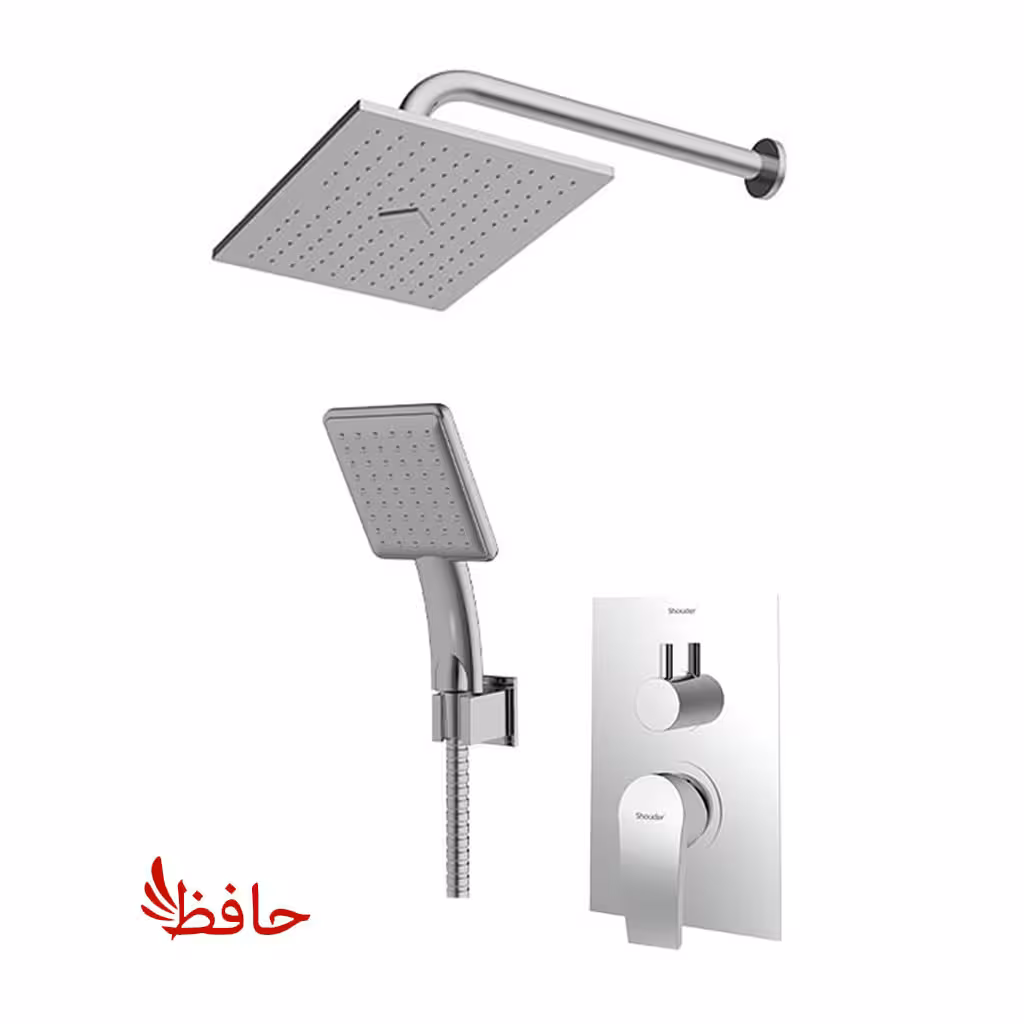 شیر حمام توکار شودر مدل رومر پلاس کروم مات تیپ 3