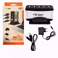 هاب USB2.0 دی نت مدل 9019 هفت پورت آداپتوردار