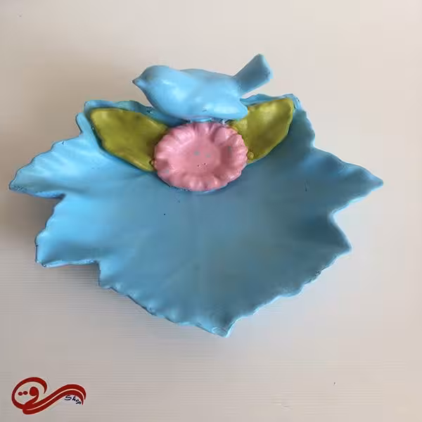 جاشمعی رزین طرح گل و پرنده Flower Bird Candle Holder