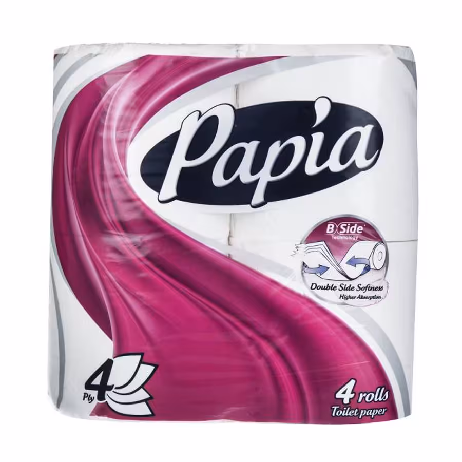 دستمال توالت پاپیا مدل B Side بسته 4 عددی