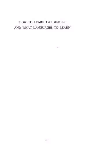 خرید و دانلود نسخه کامل کتاب How to Learn Languages and What Languages to Learn