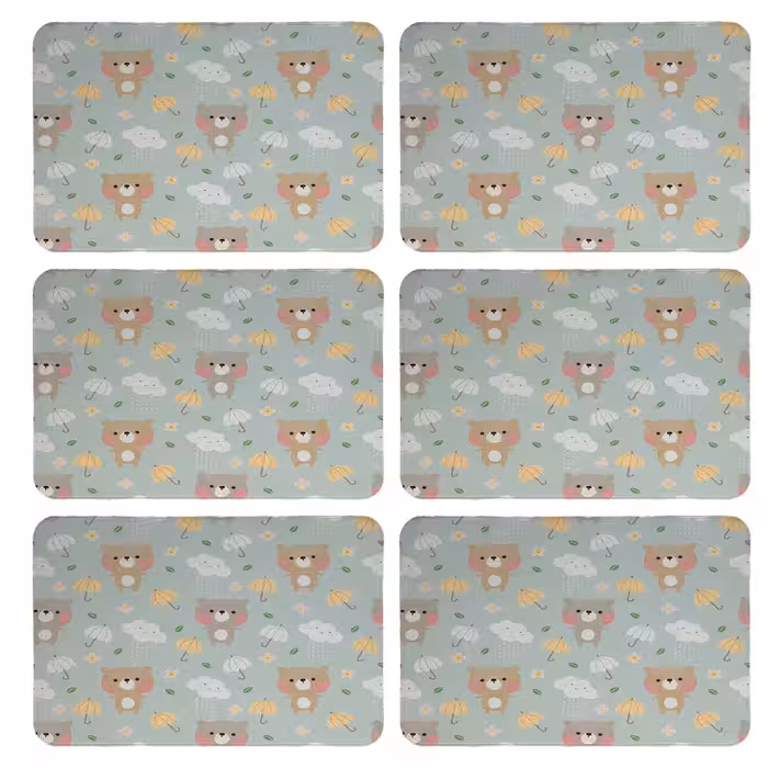 زیربشقابی طرح خرس کد 9372 بسته 6 عددی | کالا مکس