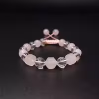 دستبند  کوارتزصورتی و کوارتز کریستال31 ( پس کرایه )