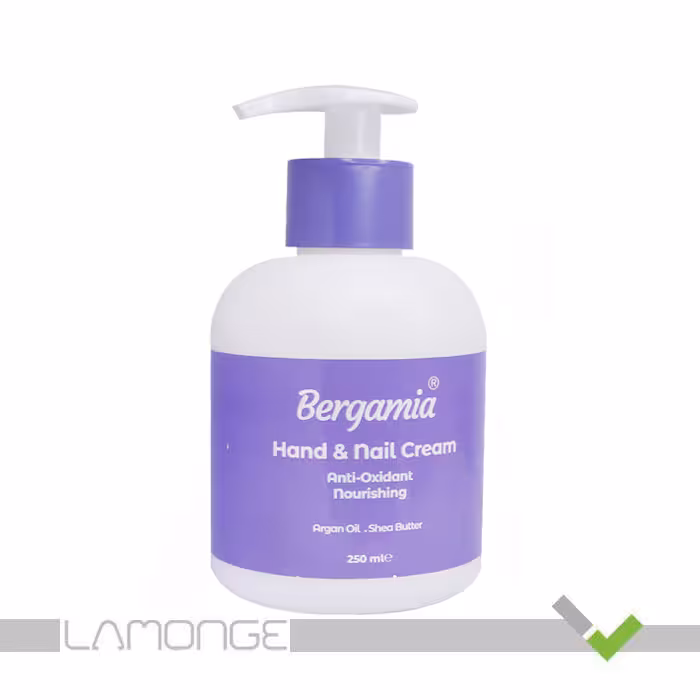 کرم مرطوب کننده پمپی دست و ناخن حاوی روغن آرگان برگامیا حجم 250 میلی لیتر