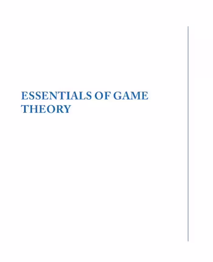 خرید و دانلود نسخه کامل کتاب Essentials of game theory