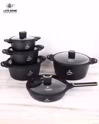 سرویس قابلمه 10 پارچه گرانیتی-تیتانیوم لایف اسمایل مدل LIFEP13N