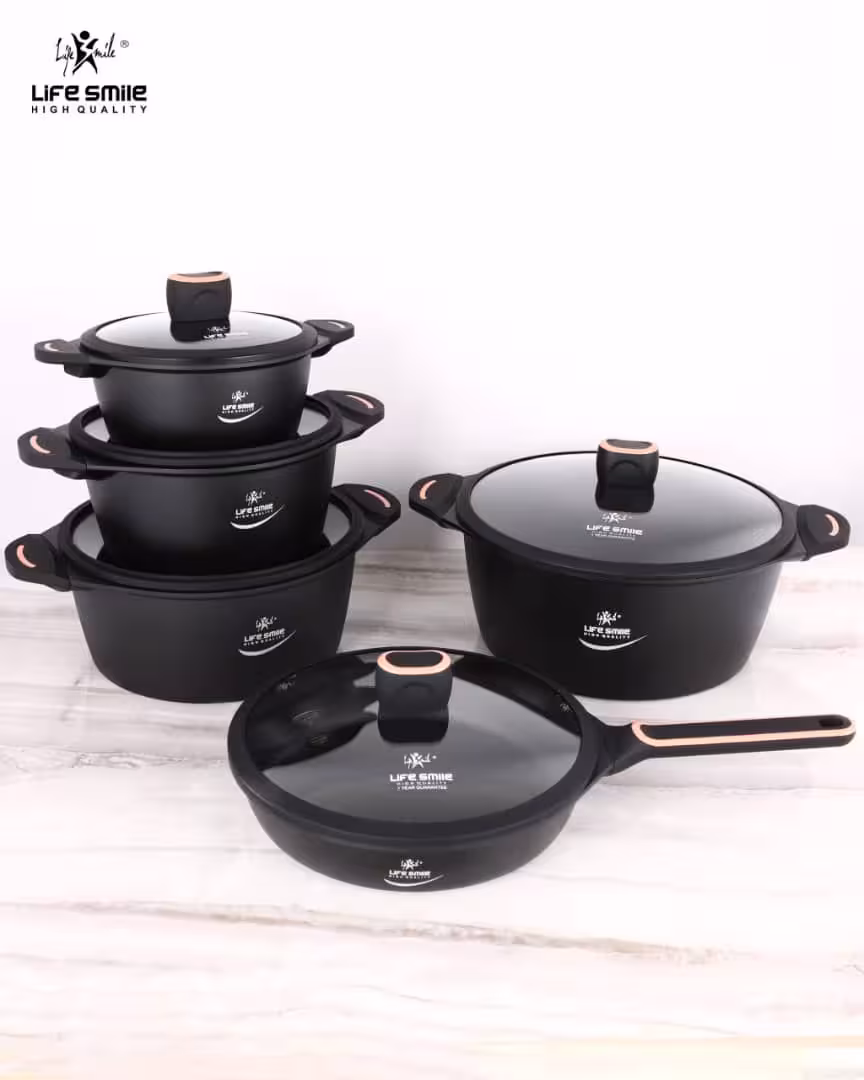 سرویس قابلمه 10 پارچه گرانیتی-تیتانیوم لایف اسمایل مدل LIFEP13N