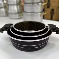 ماهیتابه سه تایی داخل زنبوری  دیواره بلند آکو     قطر28- 24 -18