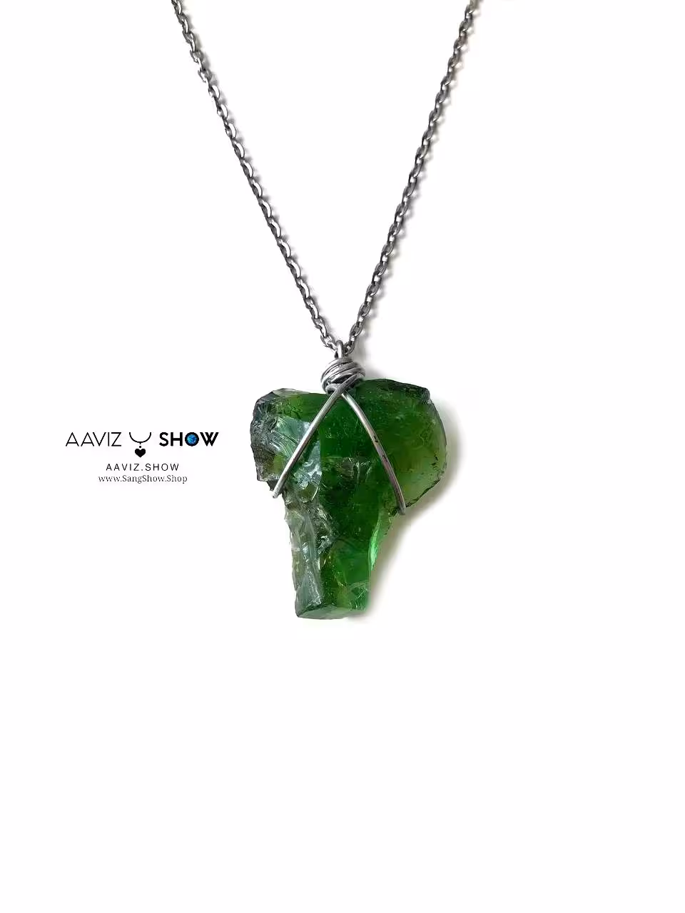 گردنبند ابسیدین اصل سبز Green Obsidian انحصاری و معدنی A547