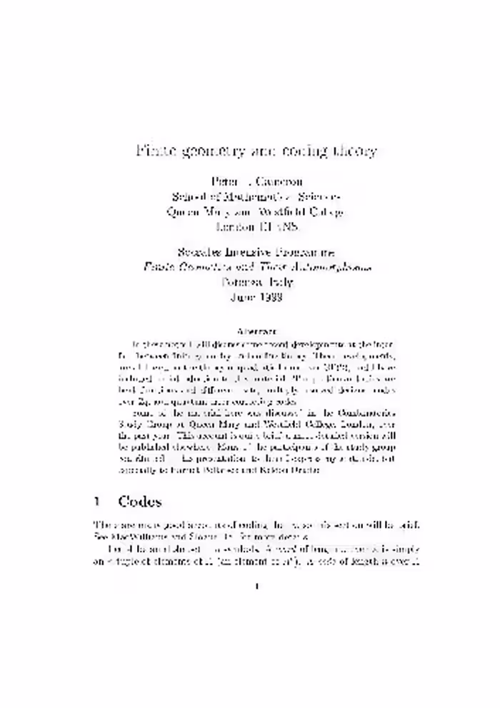 خرید و دانلود نسخه کامل کتاب Finite geometry and coding theory