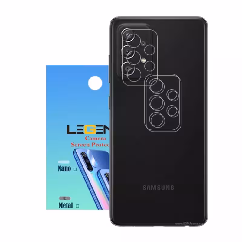 محافظ لنز دوربین لجند مدل نانو گلس مناسب برای موبایل سامسونگ Galaxy A52 بسته 3 عددی