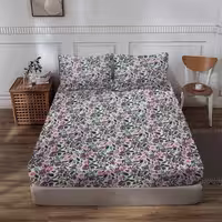 ملحفه نیم ست آراگل سبز رویه یکنفره کتان 120