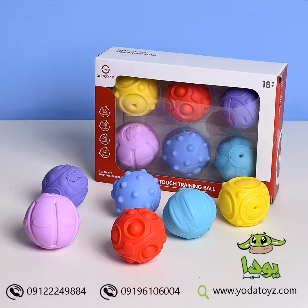 اسباب بازی توپ حسی نوزاد 6 عددی Sobebear YL1024