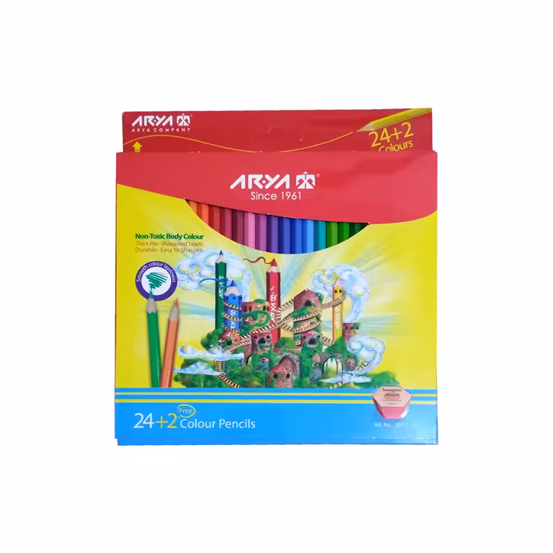 مداد رنگی 26 رنگ آریا مدل شهر مداد کد 2 24 | چاوه