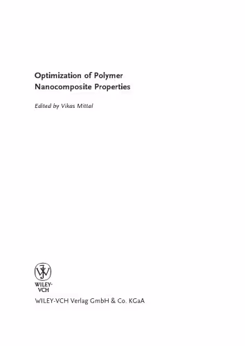 خرید و دانلود نسخه کامل کتاب Optimization of Polymer Nanocomposite Properties