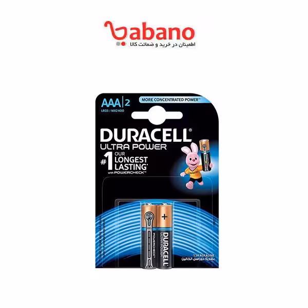 باتری نیم قلمی duracell مدل ultra power Duralock بسته 2 عددی