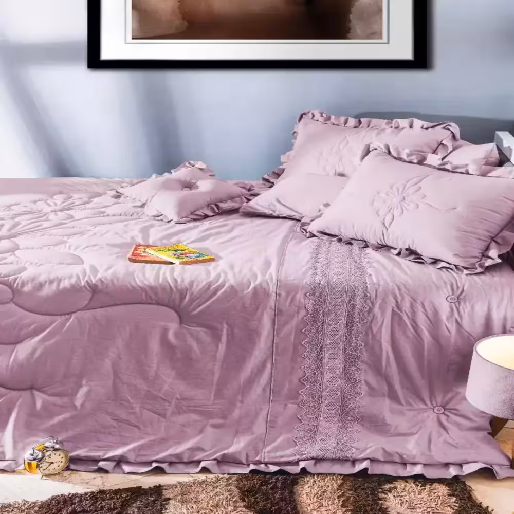 سرویس روتختی دونفره مدل ساتین گیپور سایز 160 در 200 سانتیمتر