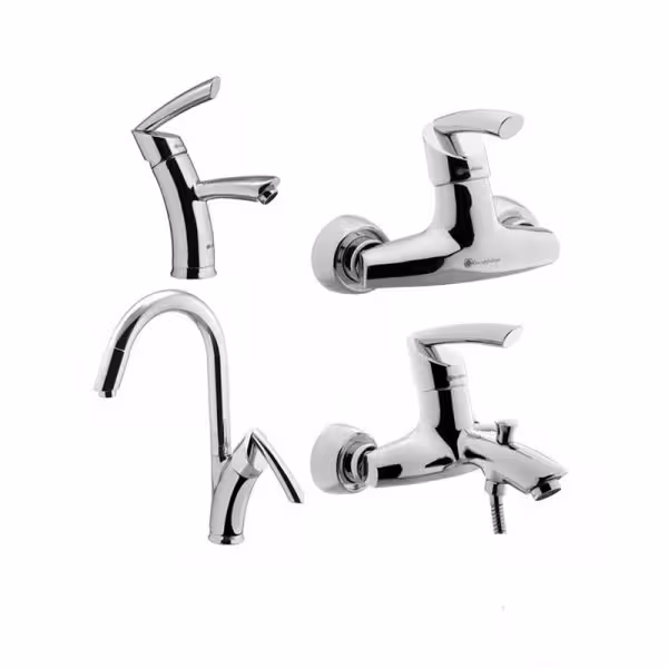 ست چهار تکه شیرآلات درخشان مدل تاپ