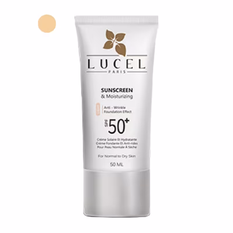 کرم ضد آفتاب و مرطوب کننده SPF50 پوست خشک و معمولی لوسل 50 میلی لیتر | Lucel Sunscreen And Moisturizing SPF50 For Normal And Dry Skin