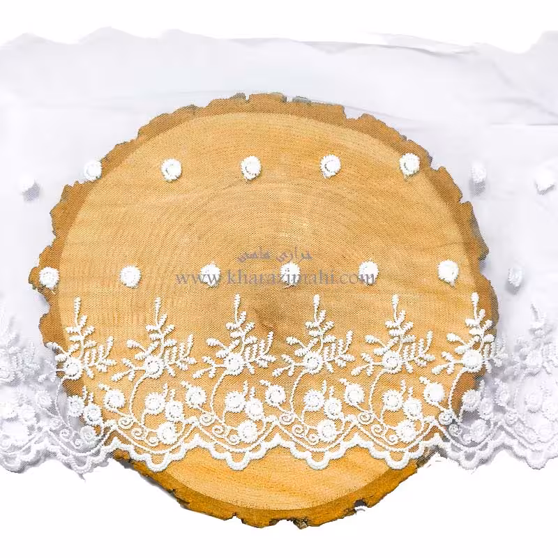 دانتل شیفون طرح گل نیلوفر سری B (کد 48)