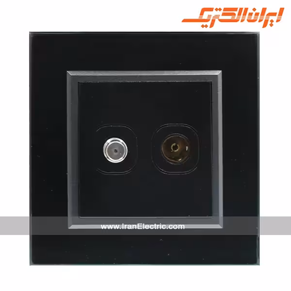 پریز آنتن دوتایی TV-SAT برلیان کریستال مشکی ایران الکتریک