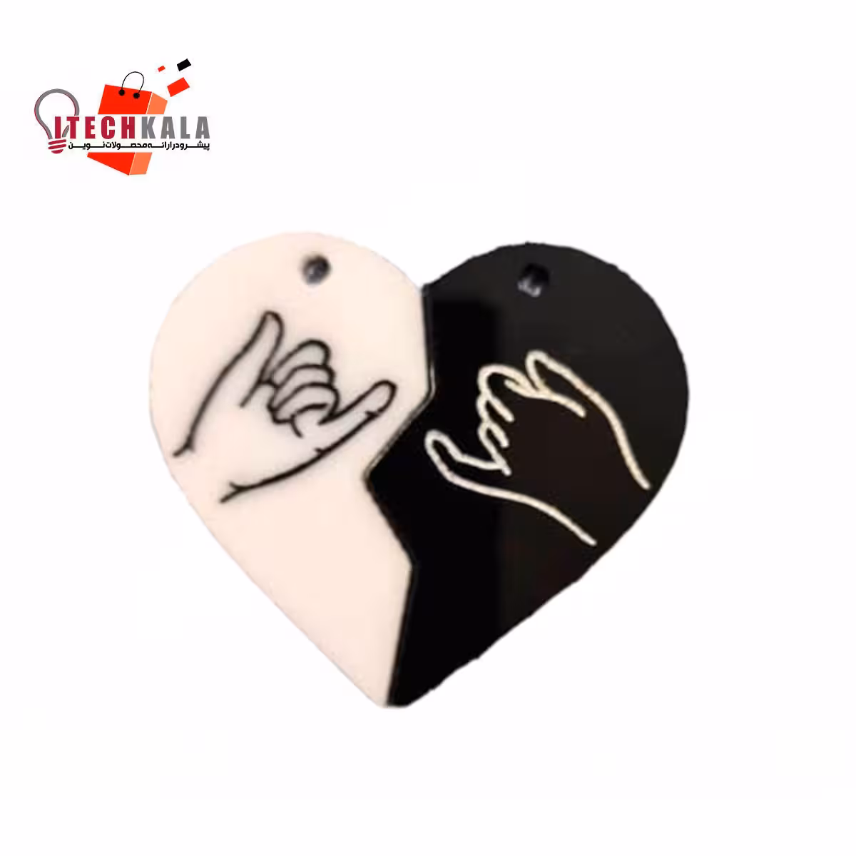 قالب سیلیکونی قلب دو تکه طرح دست عاشقانه