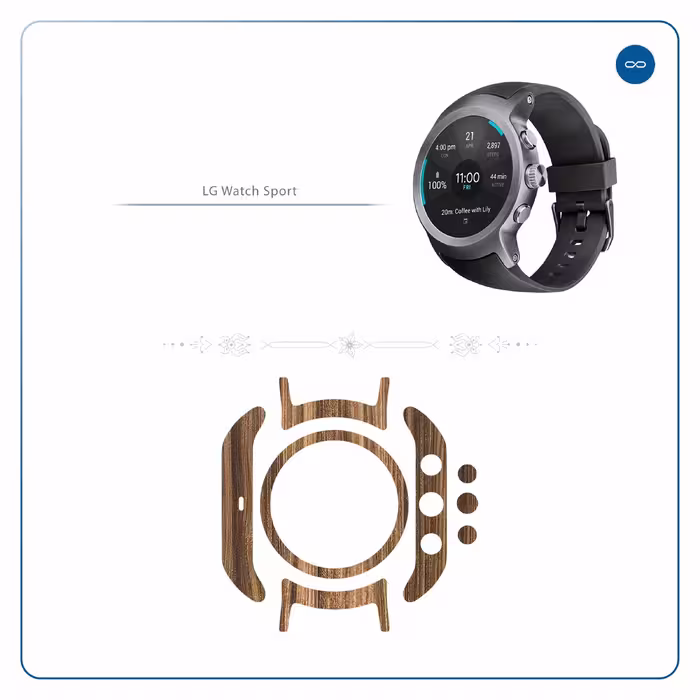 برچسب ماهوت طرح Light Walnut Wood مناسب برای ساعت هوشمند ال جی Watch Sport