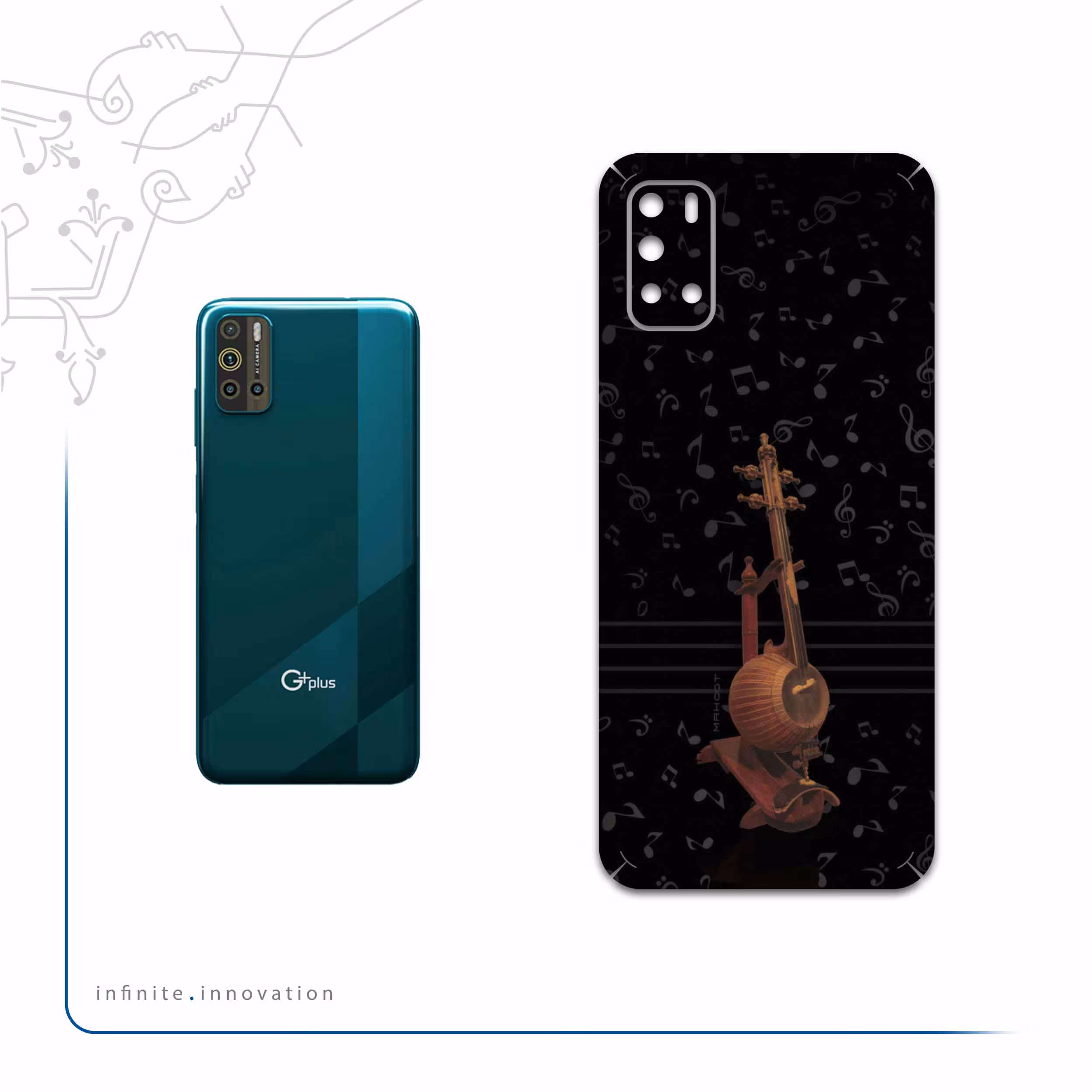 برچسب پوششی ماهوت مدل Persian-Fiddle-Instrument مناسب برای گوشی موبایل جی پلاس Z10