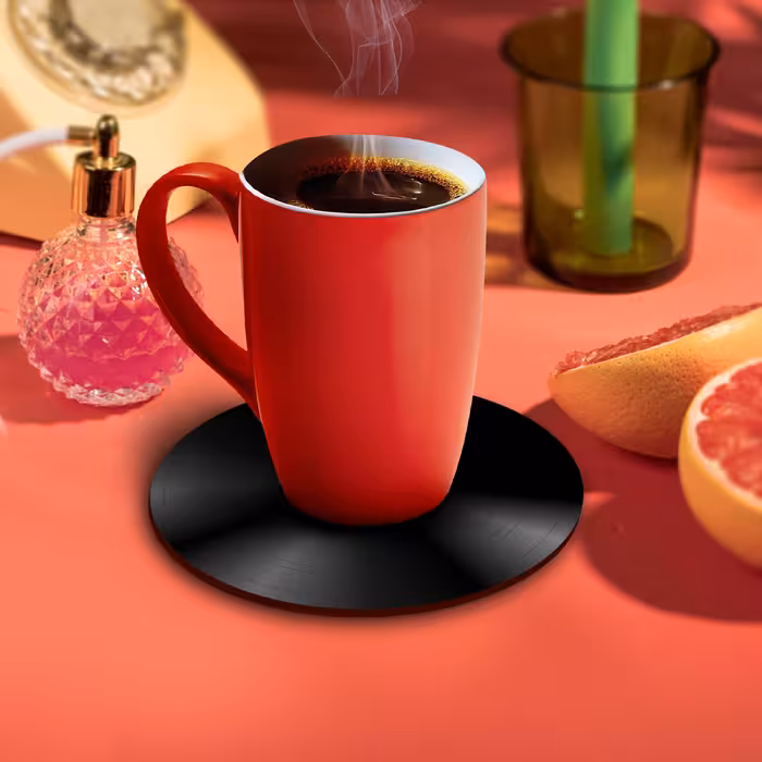 زیر لیوانی مدل صفحه گرامافون طرح موزیک مجموعه 6 عددی