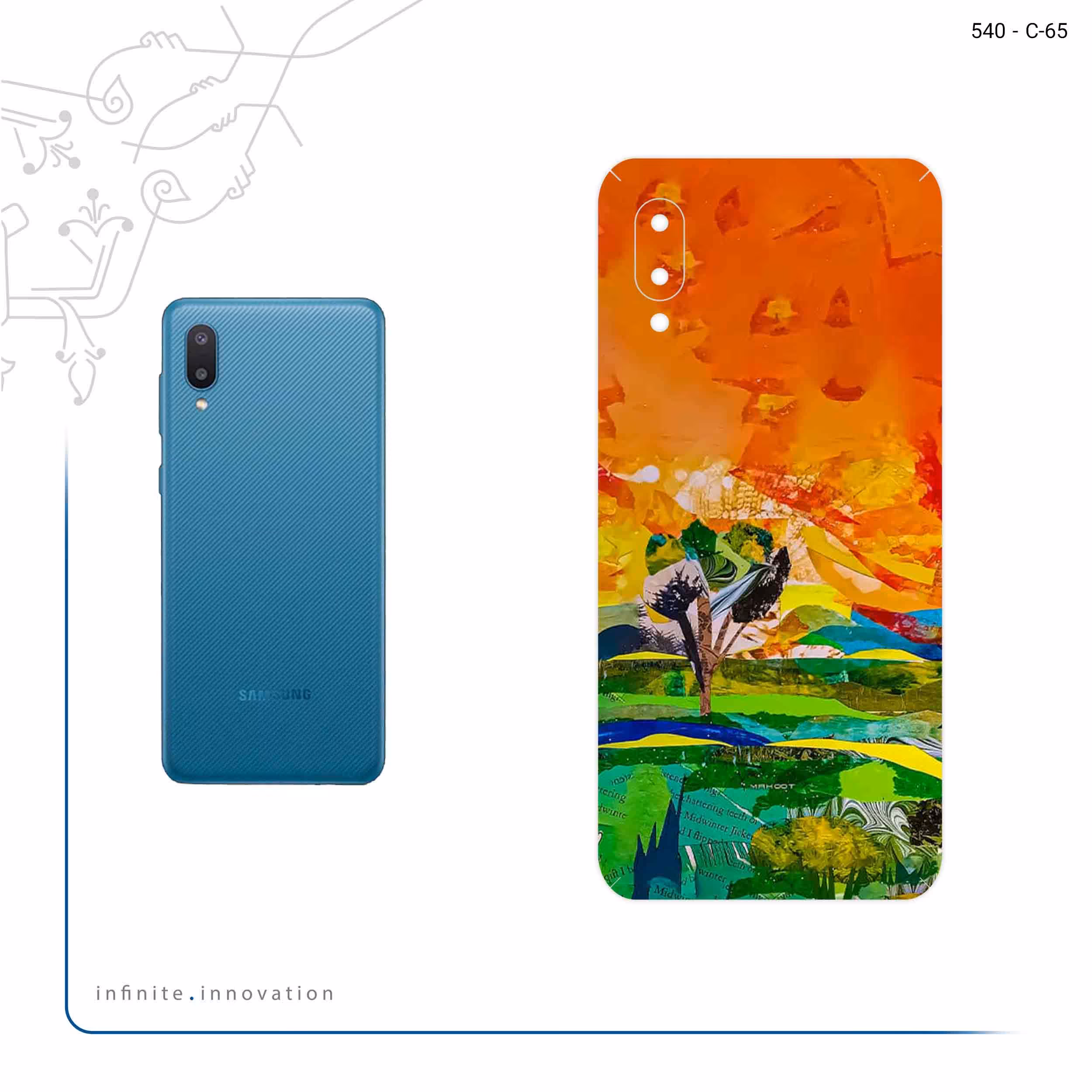 برچسب پوششی ماهوت مدل Collage of Painting مناسب برای گوشی موبایل سامسونگ Galaxy M02