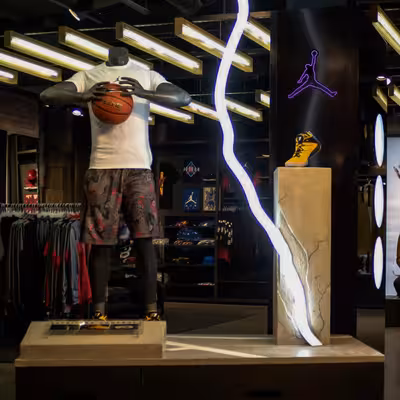 چراغ دیواری نئون دیزاین طرح Jordan-BL_PR