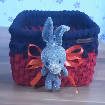 سبد قلاب بافی تریکو مژگان مدل عروسک