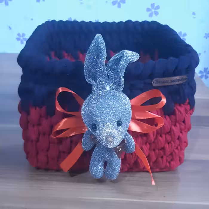 سبد قلاب بافی تریکو مژگان مدل عروسک