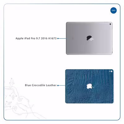 برچسب پوششی ماهوت مدل Blue-Crocodile-Leather مناسب برای تبلت اپل iPad Pro 9.7 2016 A1673