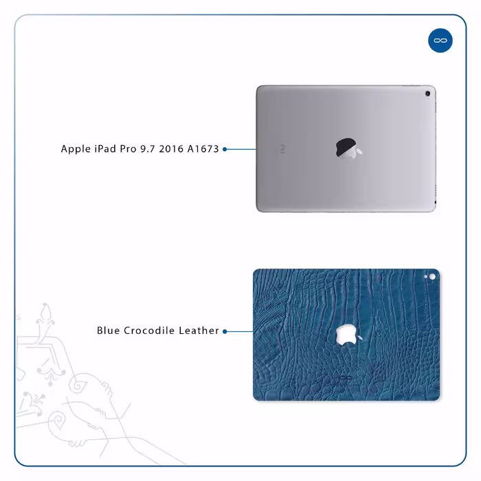 برچسب پوششی ماهوت مدل Blue-Crocodile-Leather مناسب برای تبلت اپل iPad Pro 9.7 2016 A1673