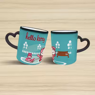 ماگ حرارتی مدل دسته قلبی اکلیلی طرح کیتی کد 2