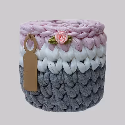 سبد قلاب بافی تریکو طرح لیوانی کد  1 