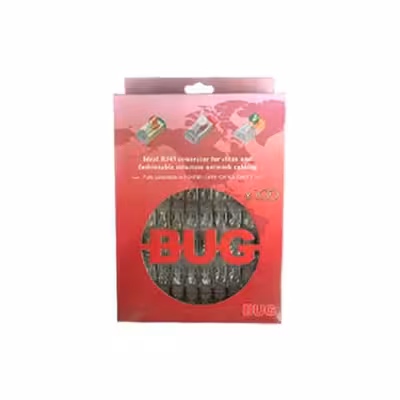 کانکتور شبکه باگ مدل CAT6شیلد مجموعه 100 عددی