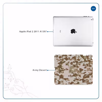 برچسب پوششی ماهوت مدل Army-Desert مناسب برای تبلت اپل iPad 2 2011 A1397