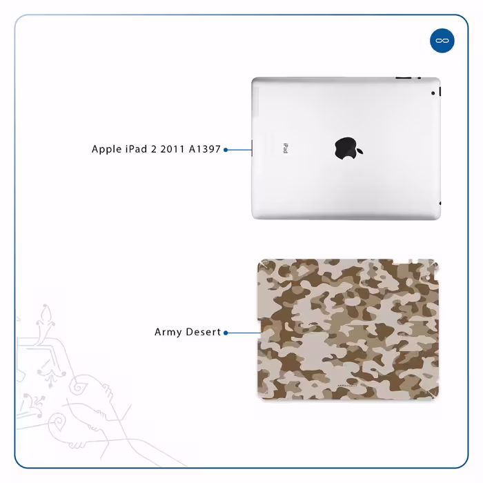 برچسب پوششی ماهوت مدل Army-Desert مناسب برای تبلت اپل iPad 2 2011 A1397
